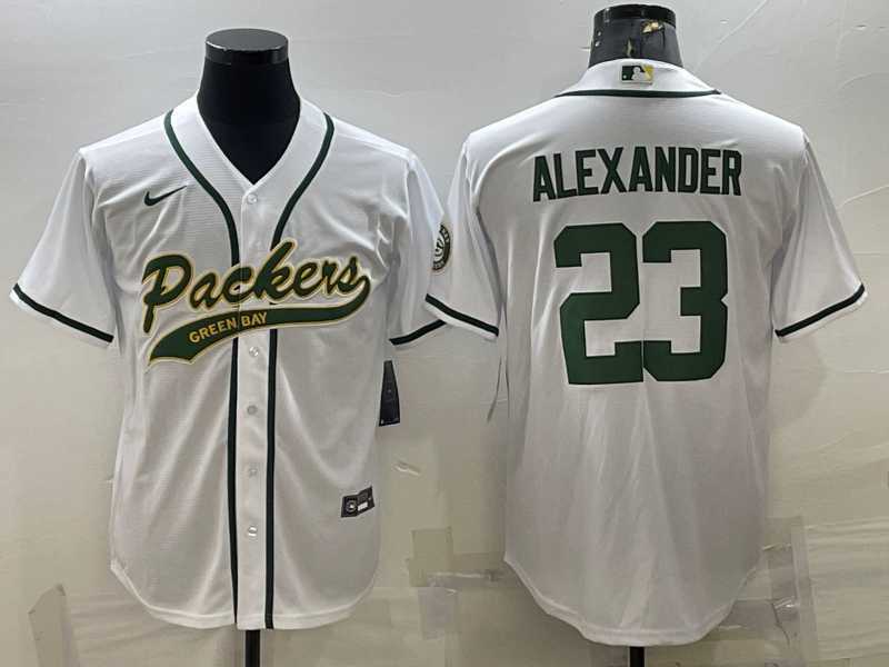 Mens Green Bay Packers #23 Jaire Alexander White With Patch Cool Base Stitched Baseball Jersey->green bay packers->NFL Jersey